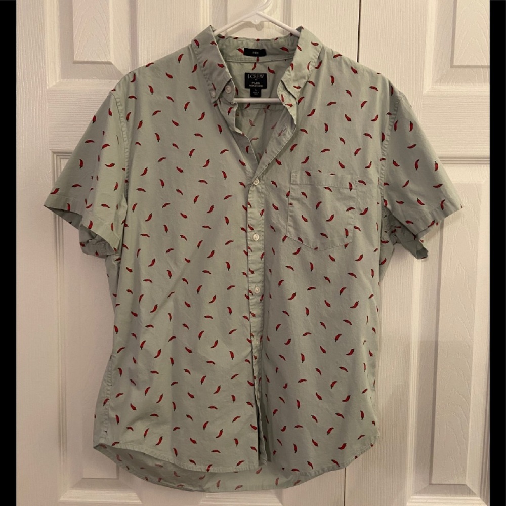 J.Crew Short Sleeve Button-up Shirt Mens Large